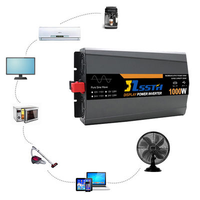 عاكس الطاقة عالي التردد 1000W مع شاشة LCD DC 12V 24V AC 110V 220V 230V