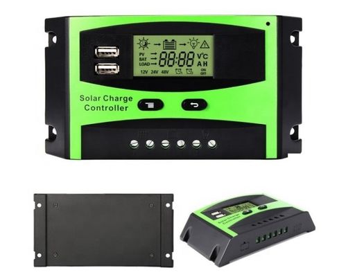 دليل 10A 50A 60A 20A 30A PWM مراقبات الشاحن الشمسي 24V 12VDC مصباح الخروج