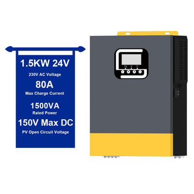 حماية الإفراط 1.5KVA 1500W عاكس الطاقة الشمسية مدمج 40A MPPT تحكم الشحن