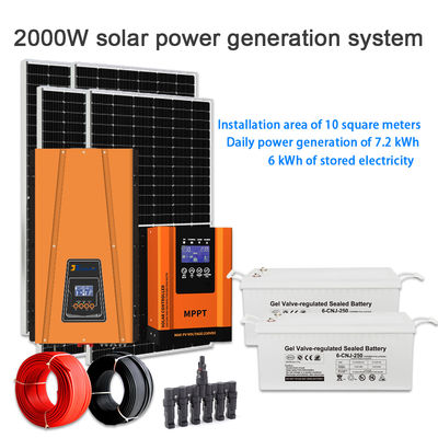 سعر جيد 2KW Complete Off-Grid Solar Kit for Home with Ground Mounting & 48V Battery الانترنت