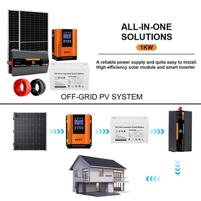 سعر جيد 1KW Complete Off-Grid Solar Power Kit for Homes with Long-Lasting GEL Battery الانترنت