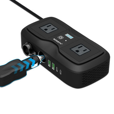 سعر جيد مركز شحن السيارة النهائي: عاكس 200W GaN مع 4 منافذ USB ومخرج AC. طاقة وشحن سريع لجميع أجهزتك على الطريق. الانترنت