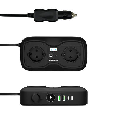 سعر جيد عاكس طاقة السيارة 200 واط (167x87x44ملم) 12 فولت DC إلى 220 فولت AC محول موجات الجانبية المعدلة مع منفذين USB الانترنت